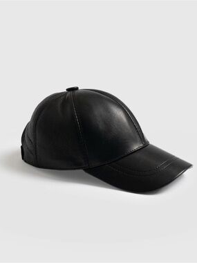 S+S Avalon Leather Baseball Cap - Black